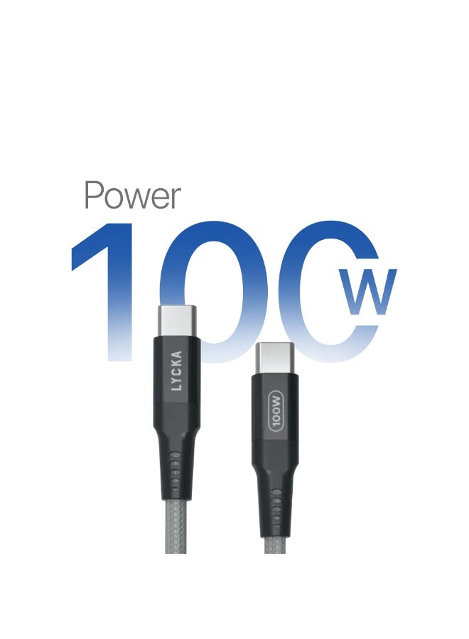 Lycka P Cord C100 – 100W Type-C to Type-C Fast Charging & Data Transmission Cable (1.2 M) - Image 2